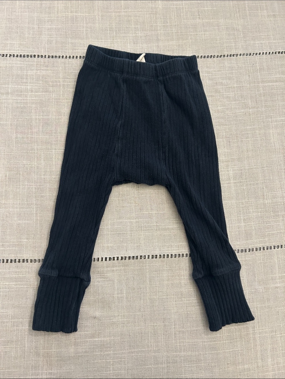 kate quinn Black Ribbed Kids Leggings